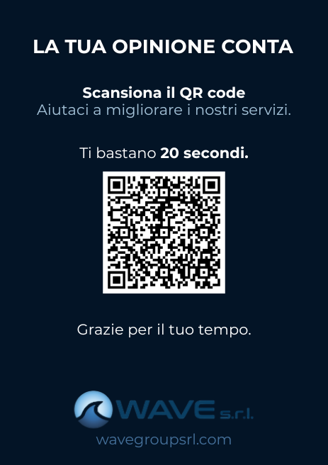 Locandina Wave per il controllo KPI con QR code